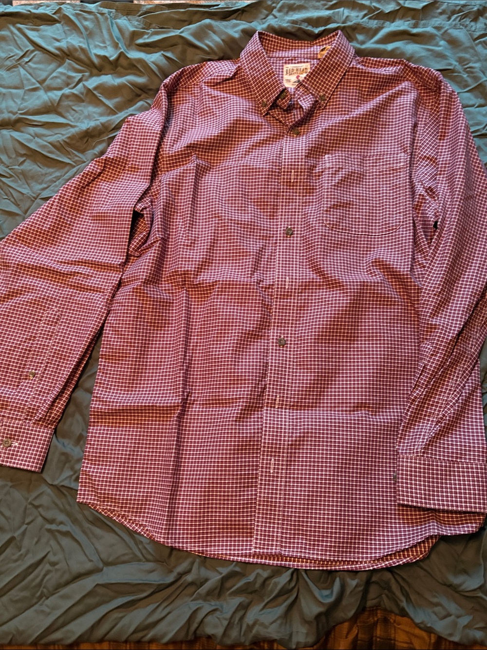 RedHead Men's Burgundy Check Button-Up Shirt